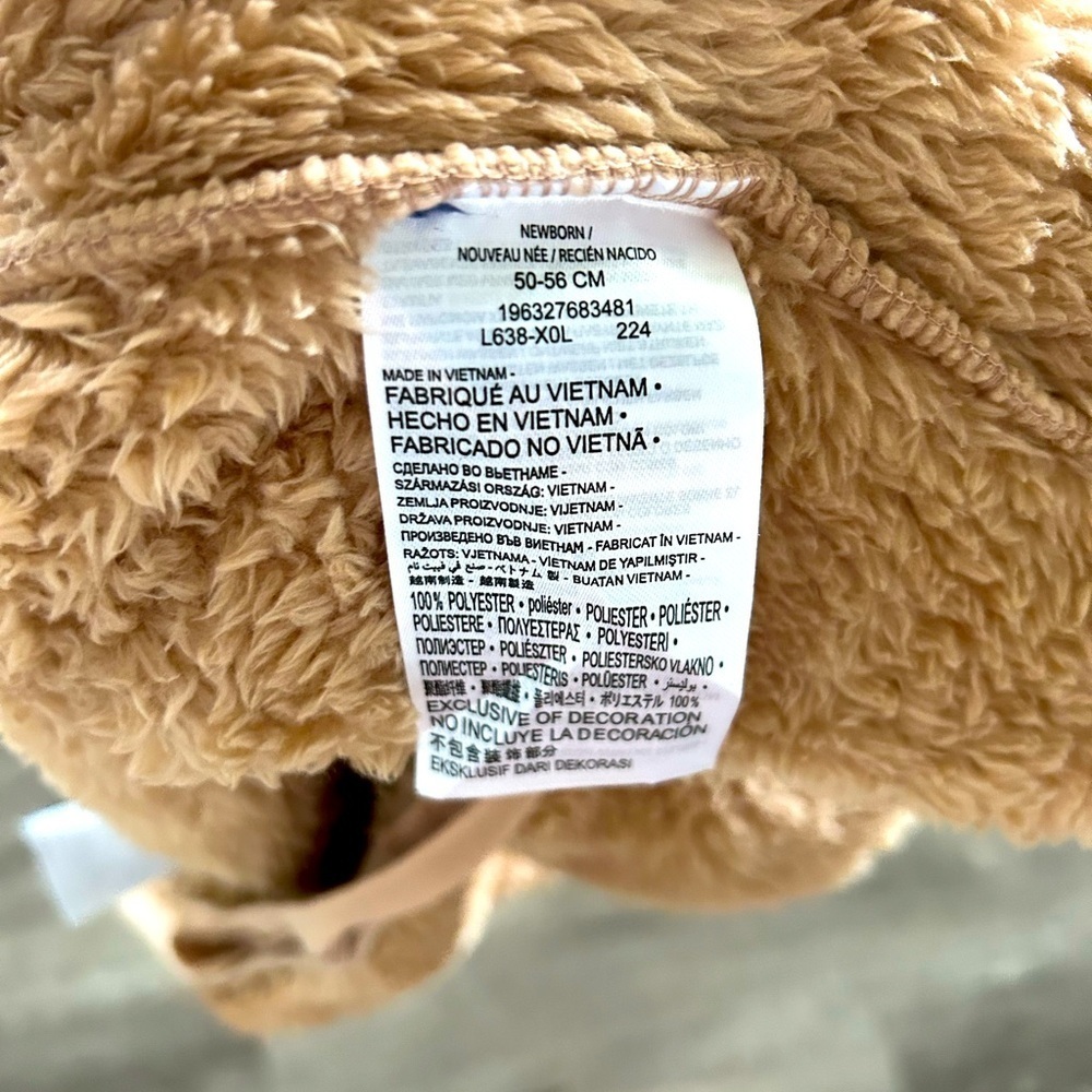 Newborn Nike Cozy Tan Fleece Baby One Piece - Picture 4 of 4